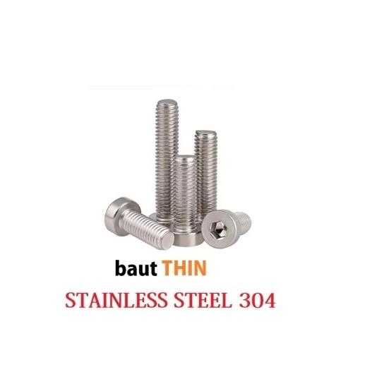 (1pcs) SS304 Baut Thin M5x6