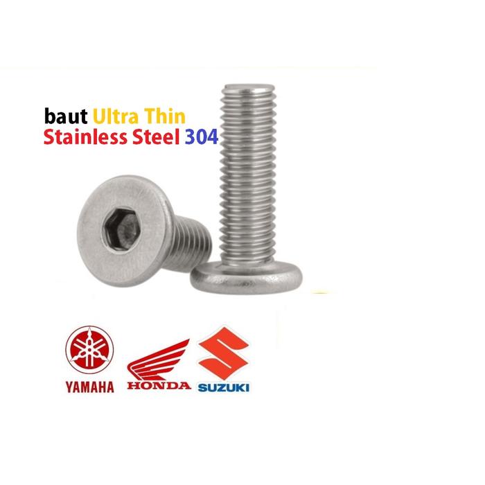 (1pcs) SS304 Baut Ultra Thin M5x22
