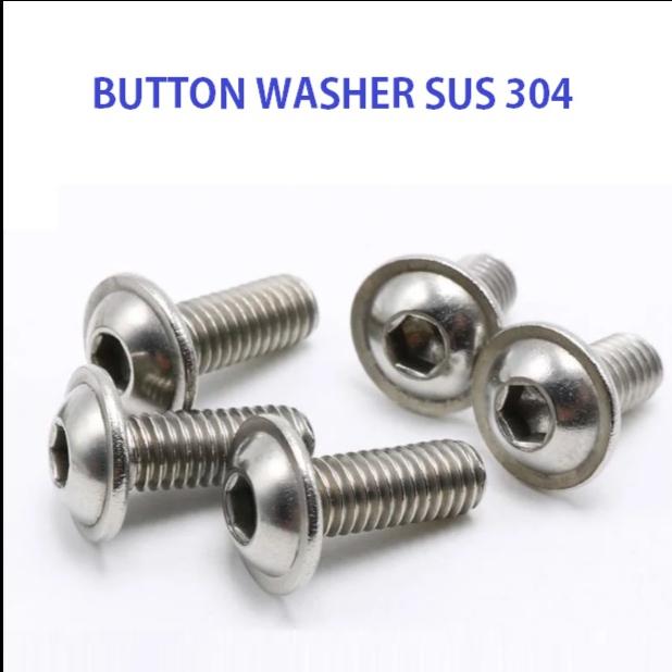 (1pcs) SS304 Baut Button Washer M3x35