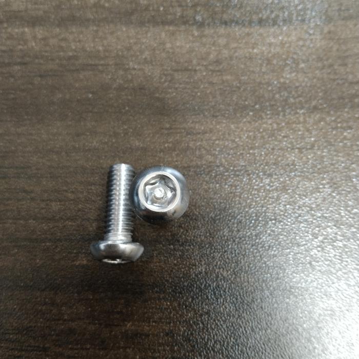 (1pcs) SS304 Baut Button Torq 5 Bintang M3 x 20
