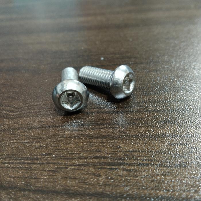 (1pcs) SS304 Baut Button Torq 5 Bintang M4 x 20