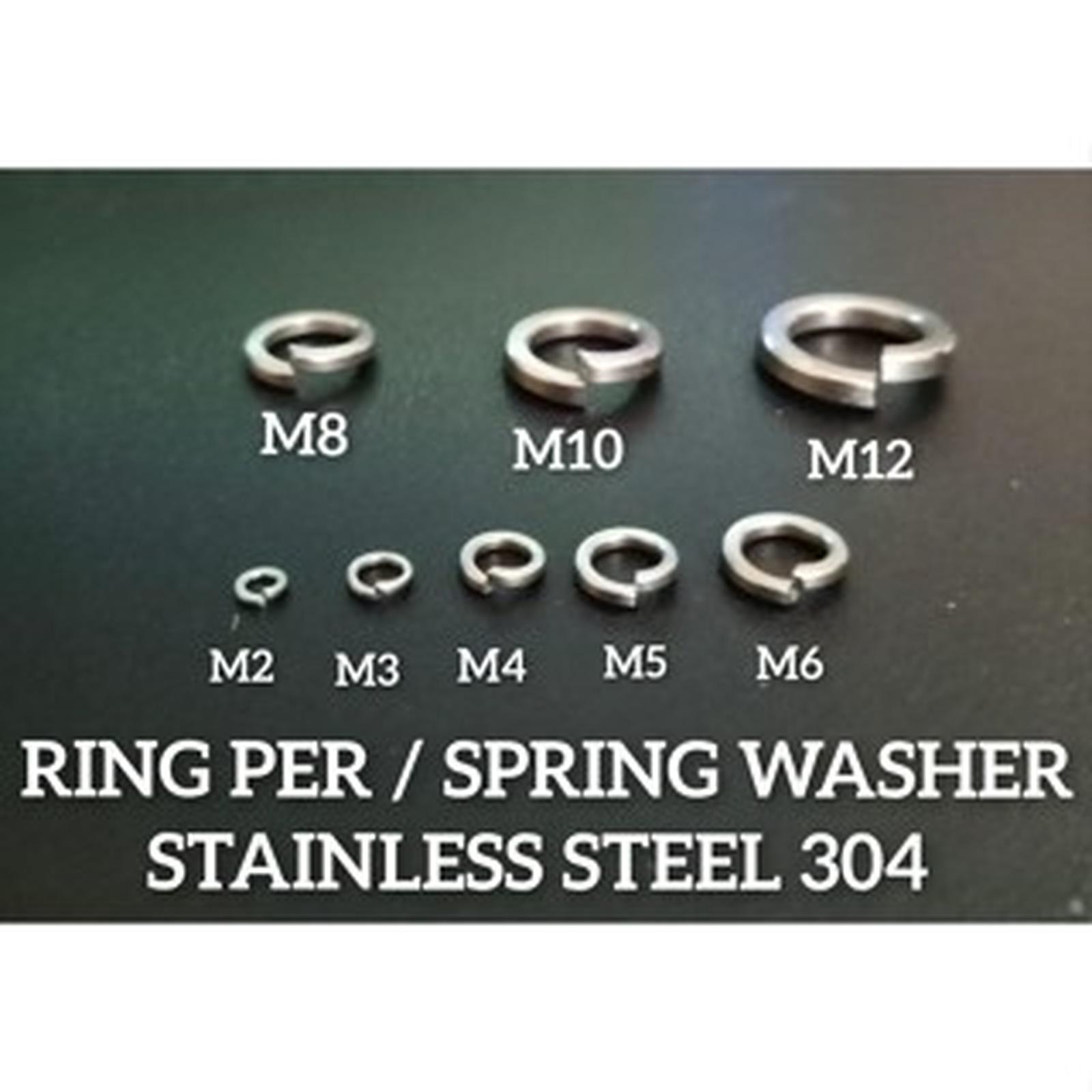 (1pcs) Stainless Steel 304 Ring Per / Spring Washer M8