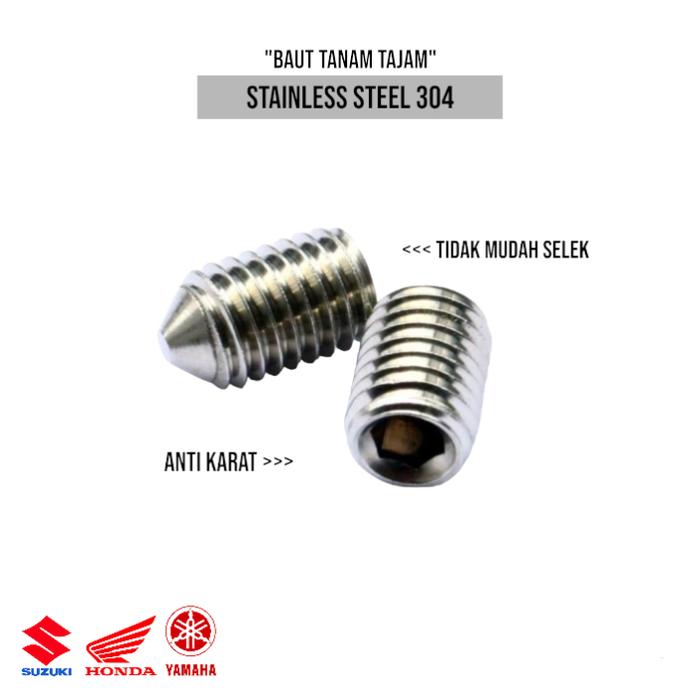 (1pcs) SS304 Baut Tanam Tajam M3x5
