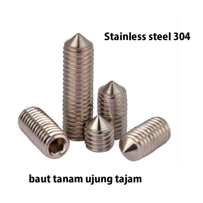 (1pcs) SS304 Baut Tanam Tajam M8x15